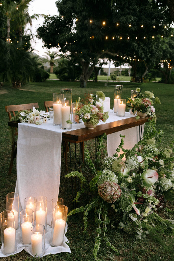 elegant outdoor wedding reception in cabo