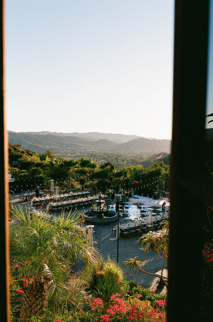 elegant and romantic hummingbird nest ranch outdoor wedding reception set up