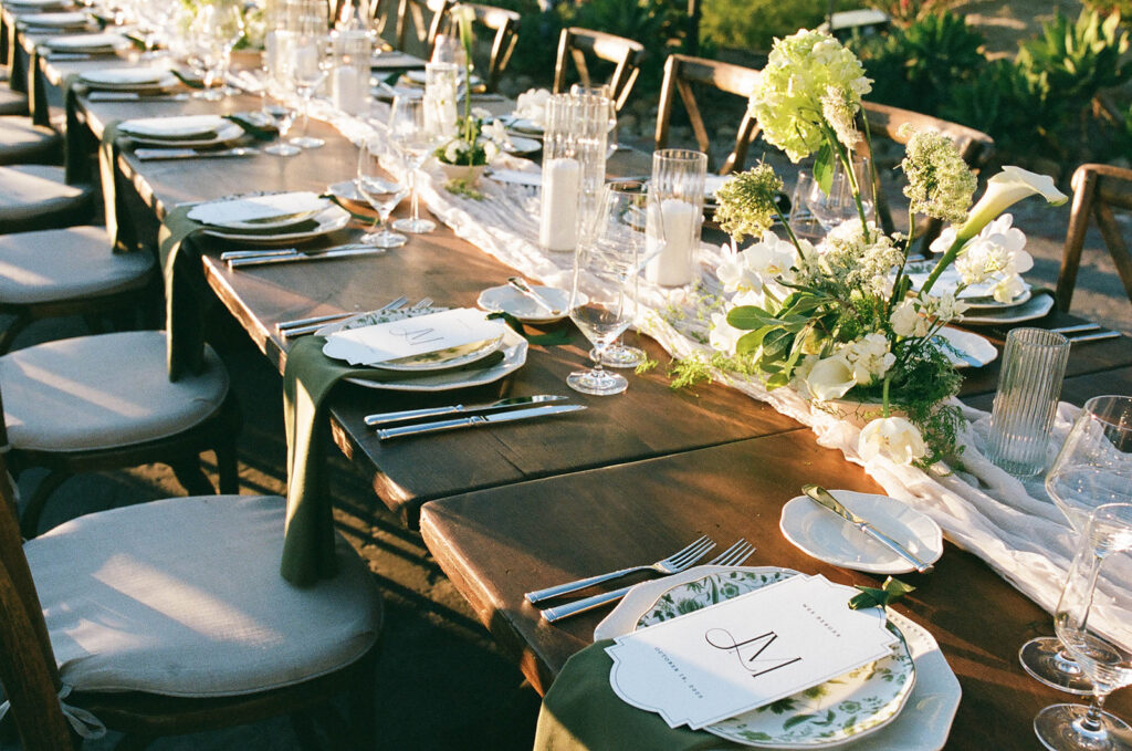 elegant and romantic hummingbird nest ranch outdoor wedding reception set up