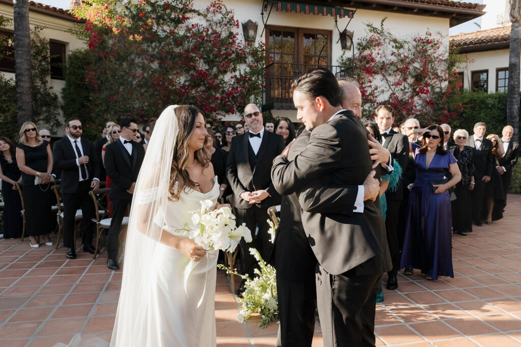 dad giving away the bride