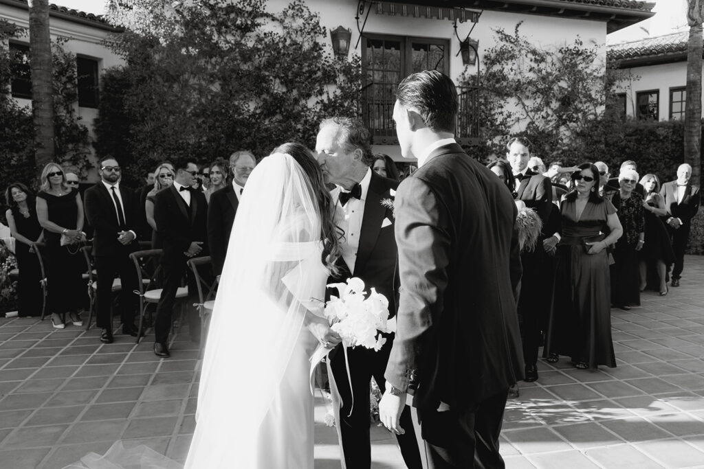 dad giving away the bride