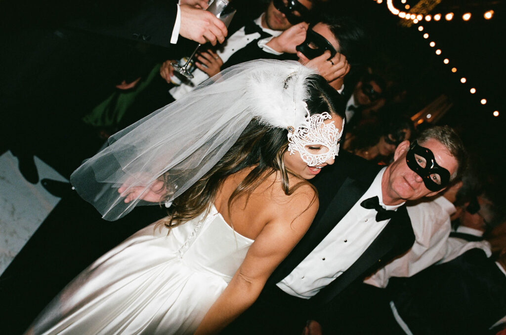 fun masquerade wedding reception party at the hummingbird nest ranch