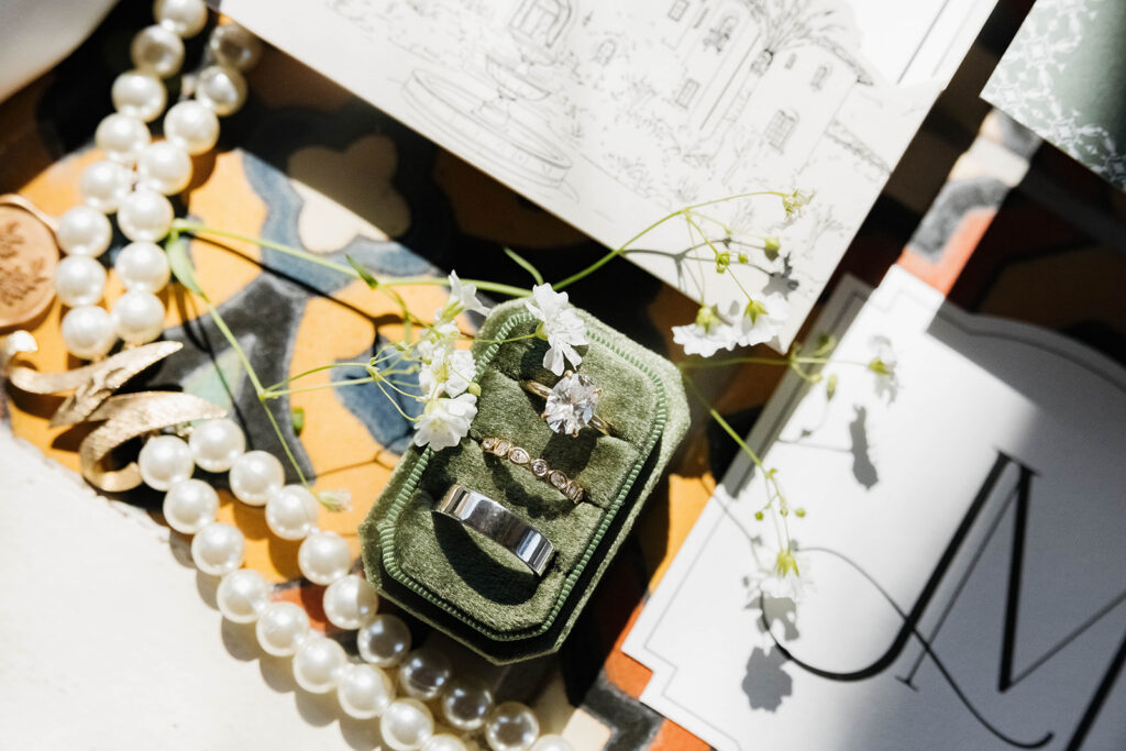 elegant wedding detail flatlay