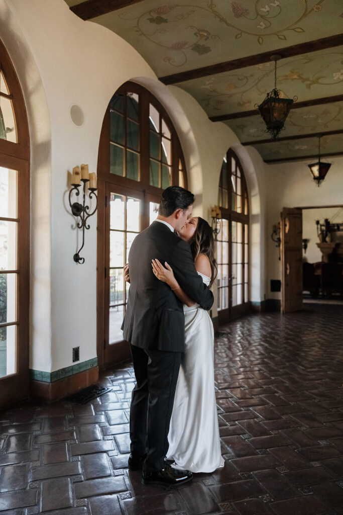 bride and groom exchanging private vows