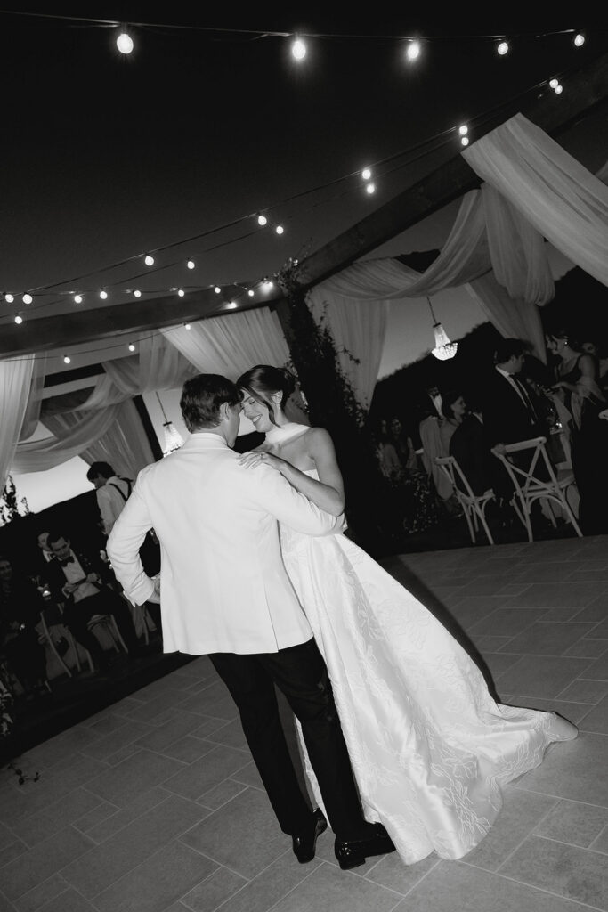bride and groom first dance