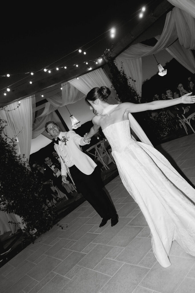 bride and groom first dance