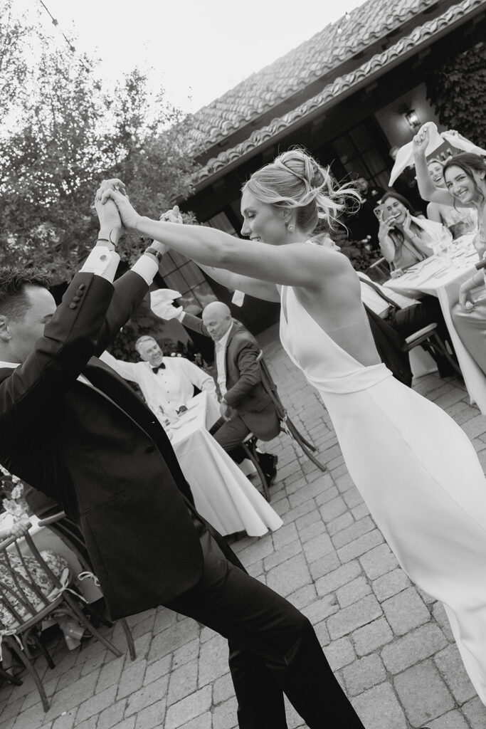 candid wedding reception moments at the monserate winery wedding venue