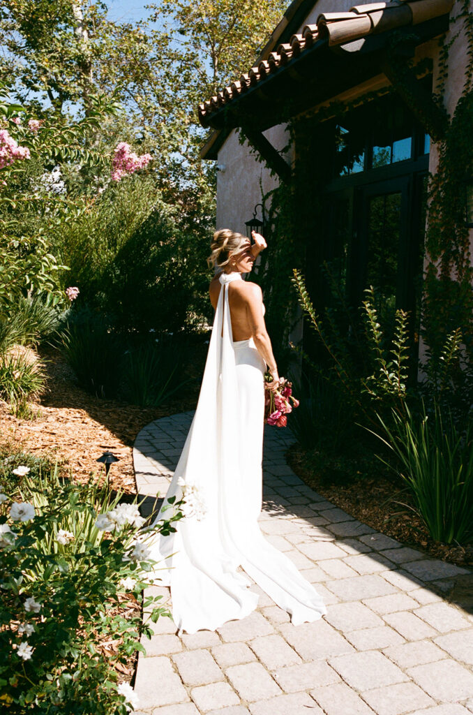elegant bridal portrait at the Monserate winery