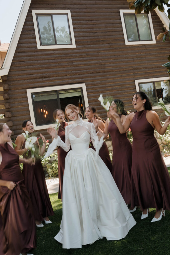 fun bride and bridesmaids