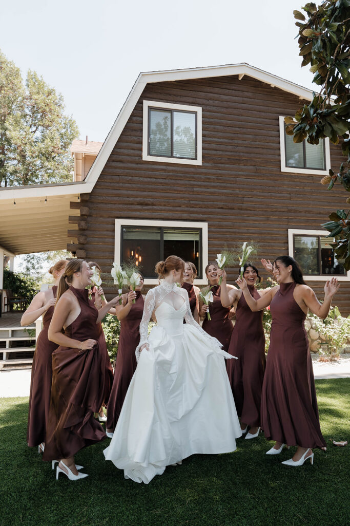fun bride and bridesmaids