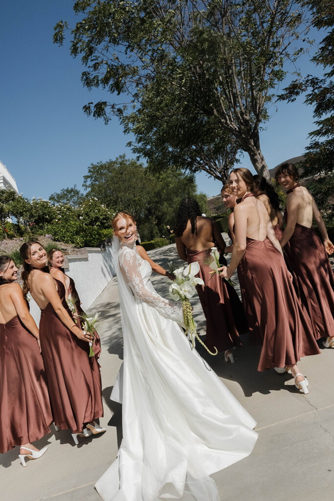 fun bride and bridesmaids