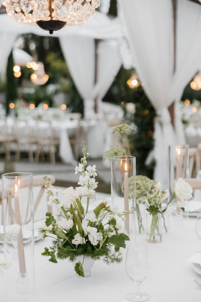 elegant outdoor wedding reception setup at jeune perche