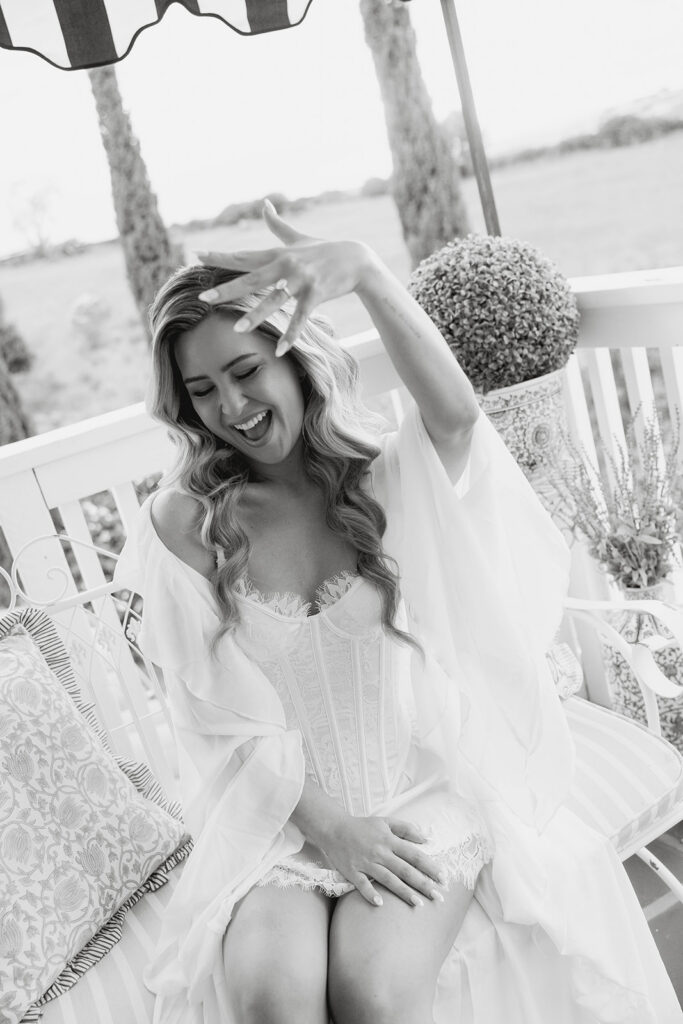 candid and joyful bride getting ready moments