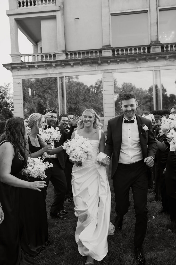 wedding couple with their wedding party