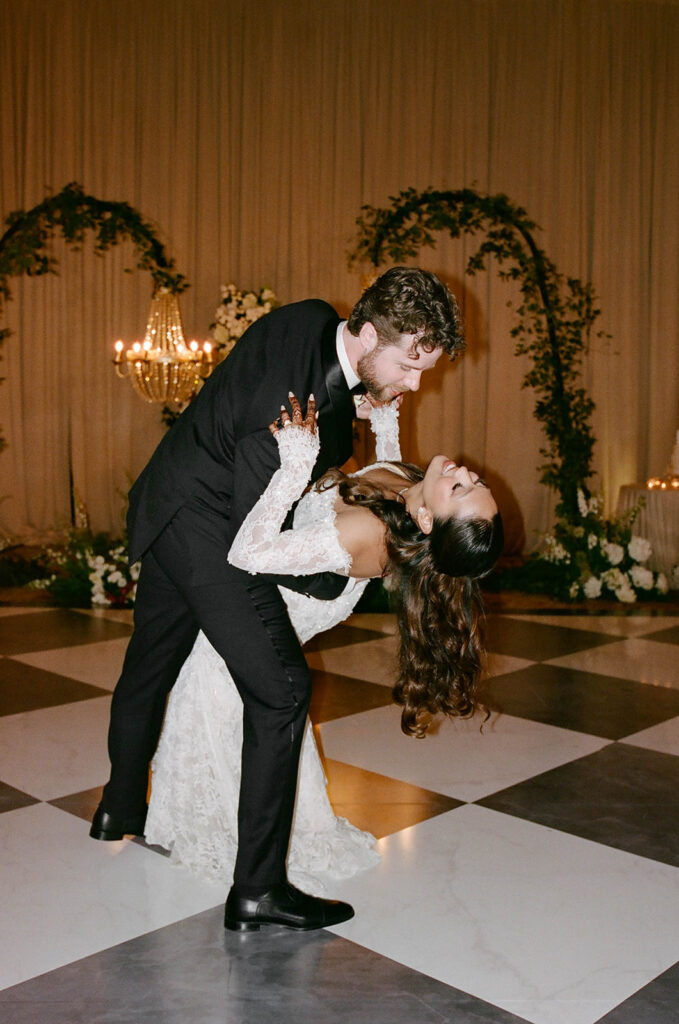 candid bride and groom moments during their rancho bernardo inn wedding reception