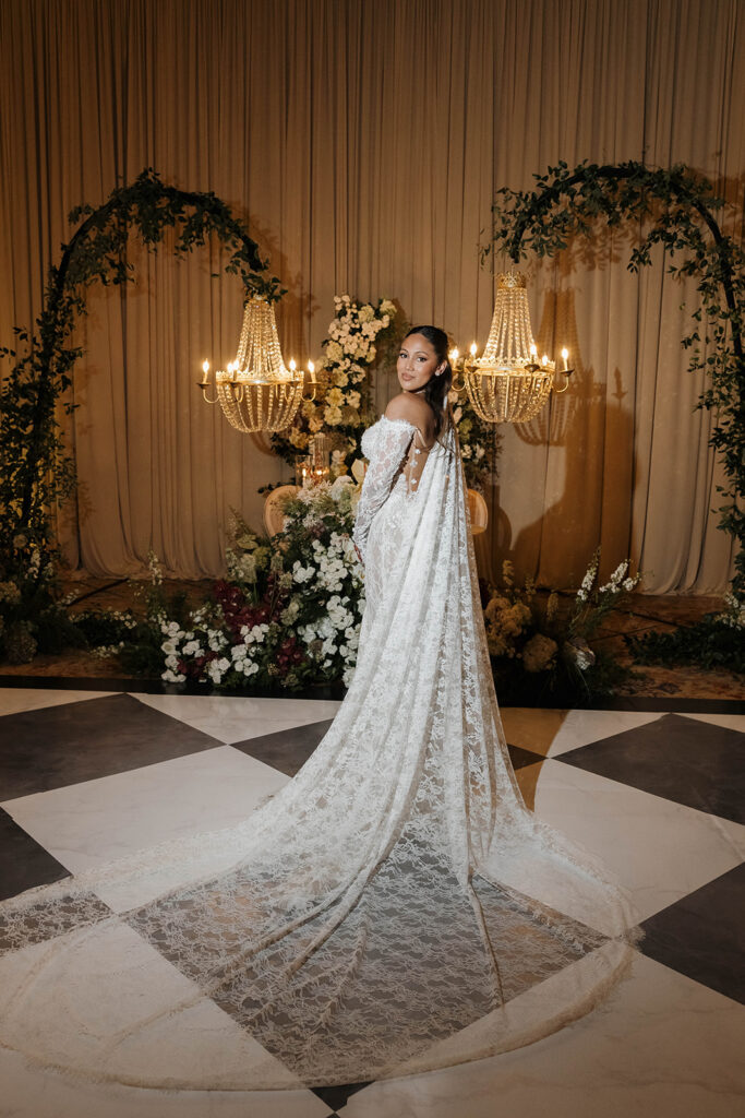 gorgeous bride at the rancho bernardo inn wedding reception hall