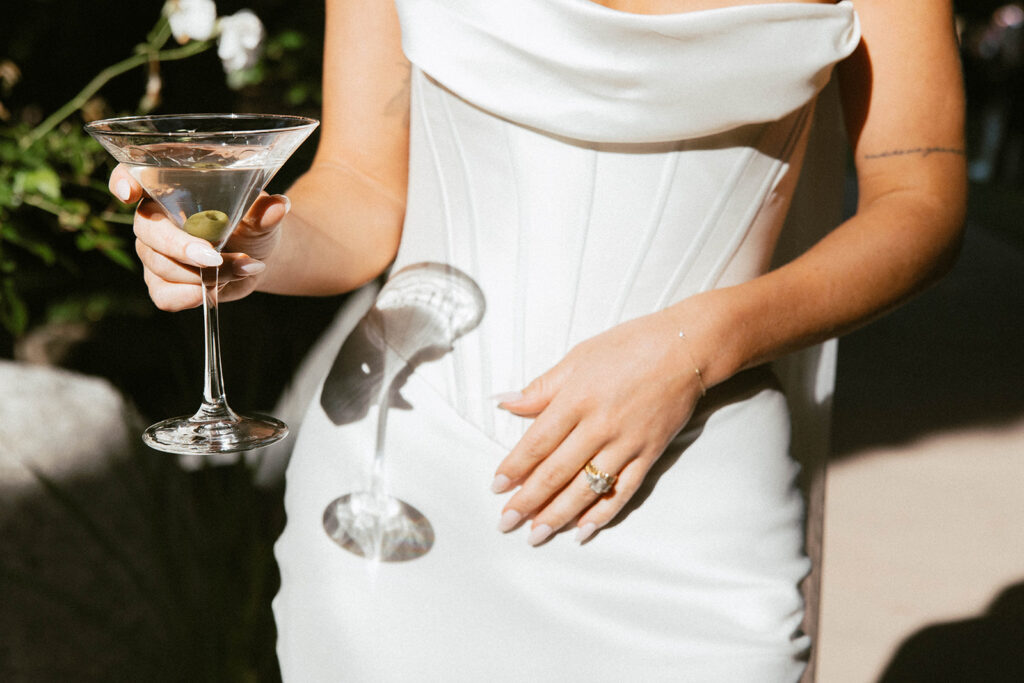 elegant bridal portrait at a garden wedding venue