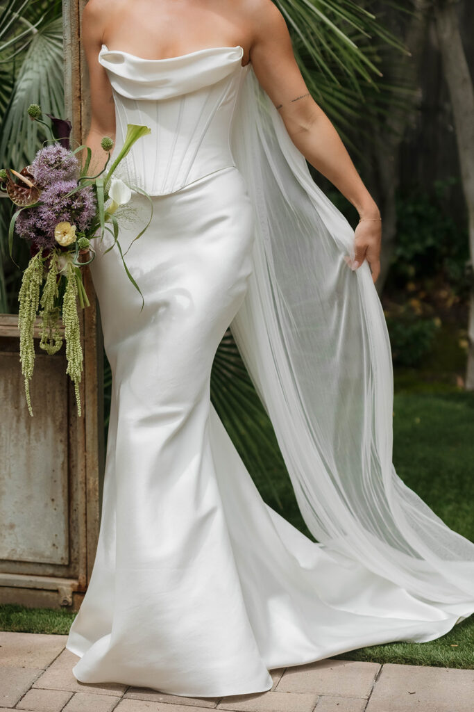 elegant bridal portrait at a garden wedding venue