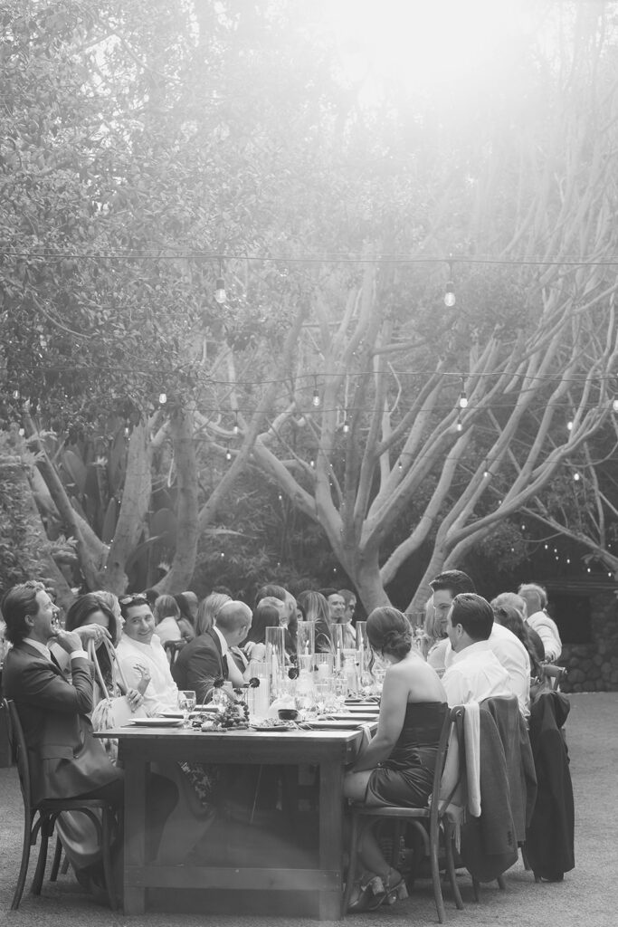outdoor wedding reception set up at the botanica wedding venue