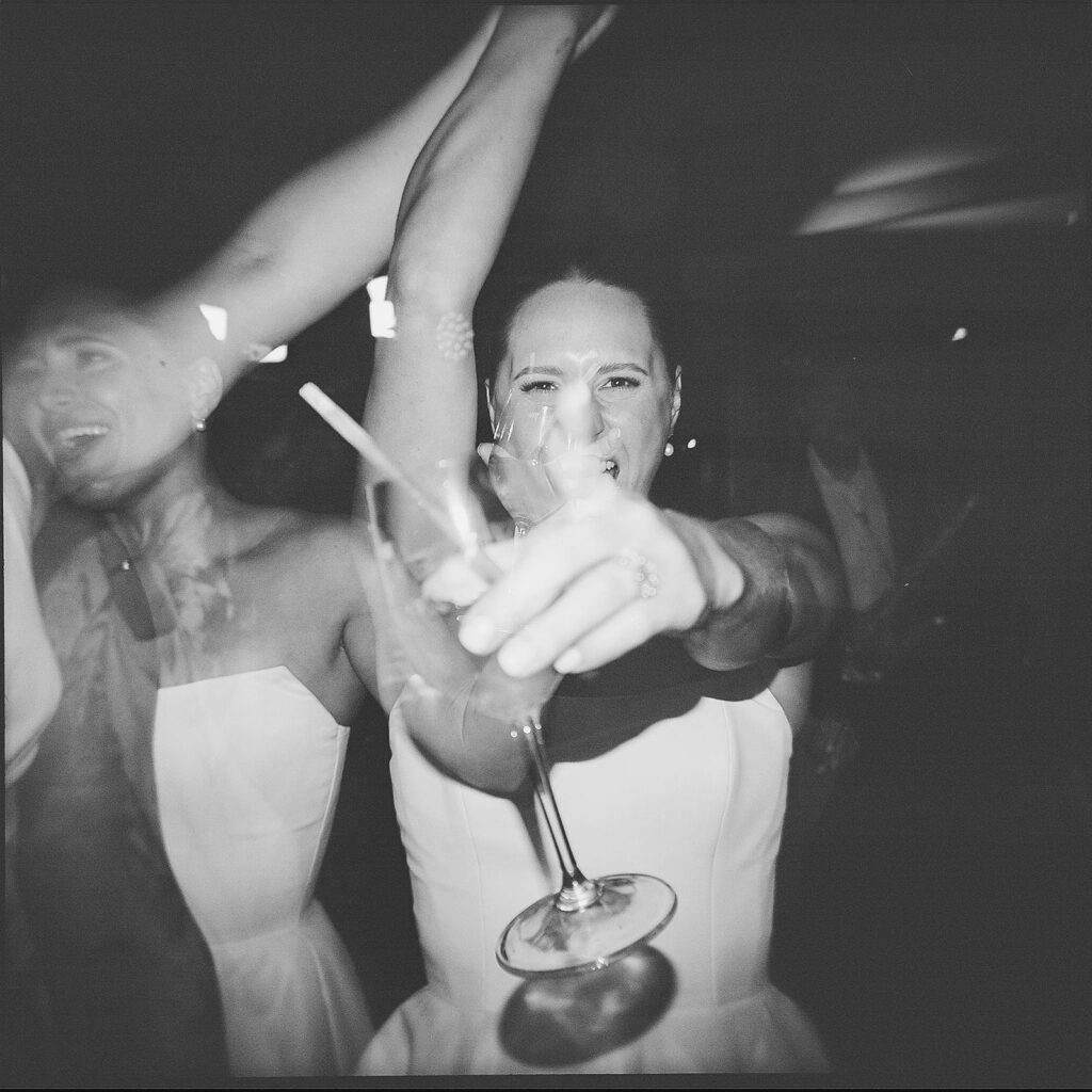 motion blur of bride dancing