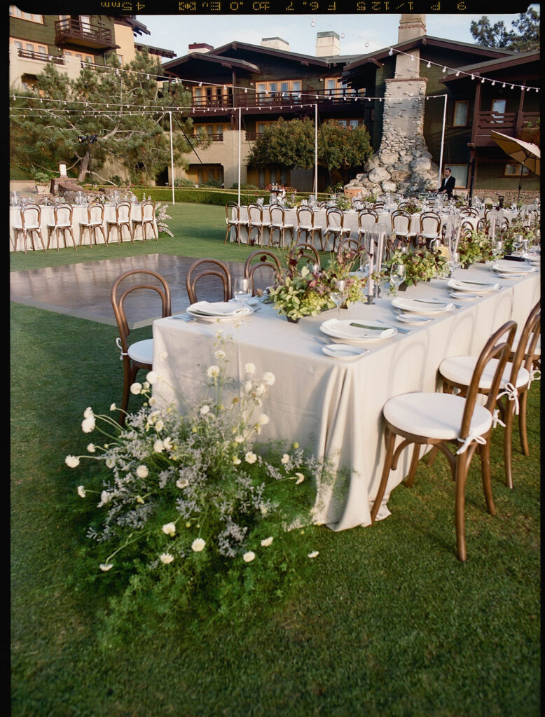 the lodge at torrey pines alfresco wedding reception decor and table settings