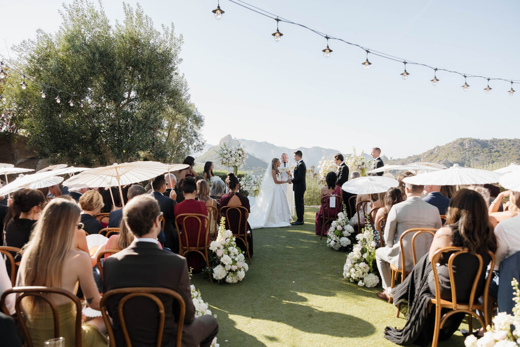 candid wedding ceremony moments at cielo farms malibu