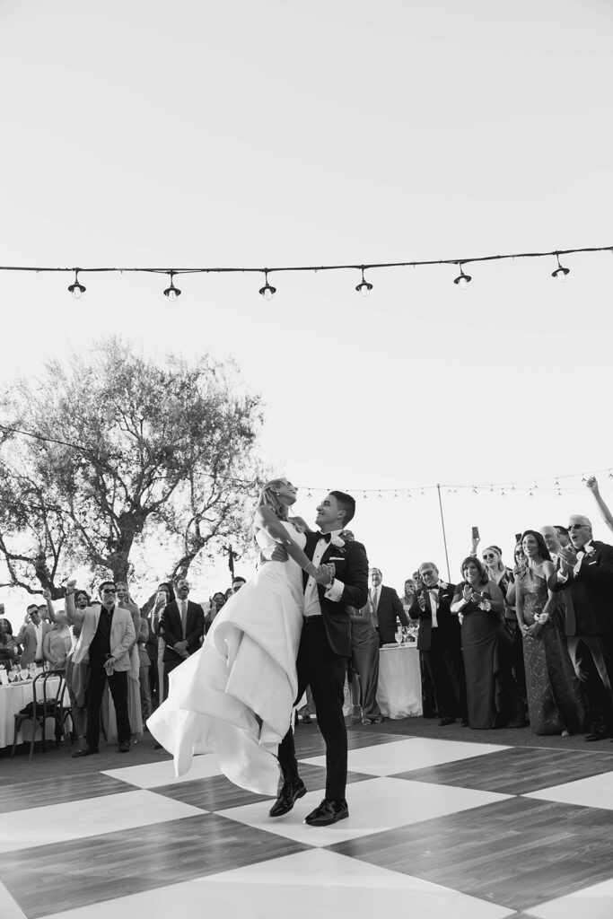 bride and groom first dance